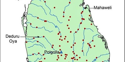 Карта Шры-Ланкі Ганга