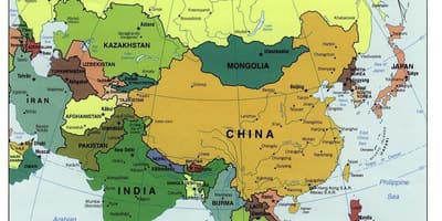 Шры-Ланка карта ў Азіі