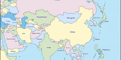 Карта Шры-Ланкі і суседніх краін