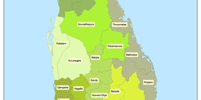 Карта Шры-Ланкі 